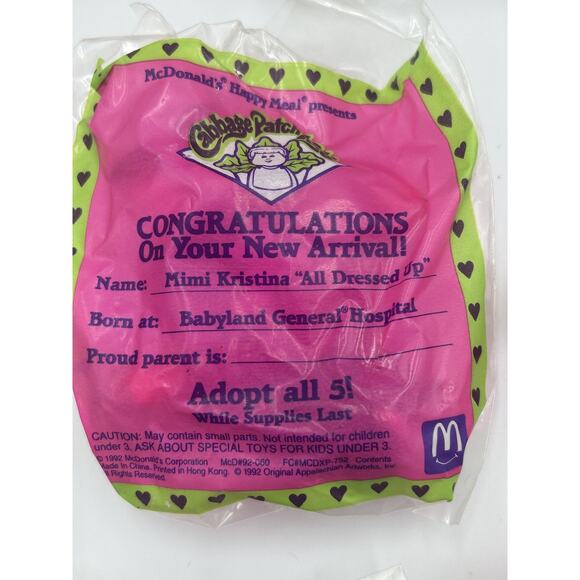 Vintage 1992 McDonald's Cabbage Patch Kids Mimi Kristina Doll Lot New Sealed - Picture 4 of 4